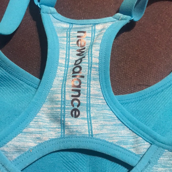 NWT NEW BALANCE Medium Impact Sports Bra Style #112004 Aquarius Blue M/M - Picture 5 of 8